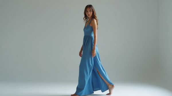 Sublimez votre silhouette avec une robe à fente bleu marine
